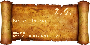 Koncz Ibolya névjegykártya